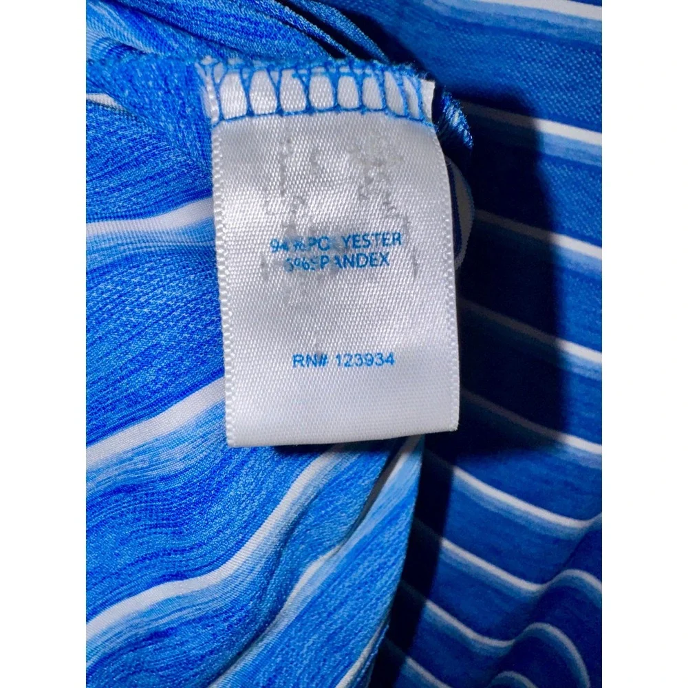 Southern Tide to Trail Mens Blue‎ Striped Performance Polo Shirt Large L